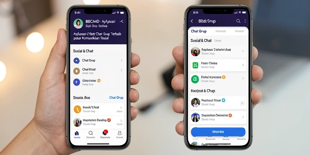 Antarmuka BBCA4D menampilkan fitur Chat Grup yang interaktif dan mudah digunakan.