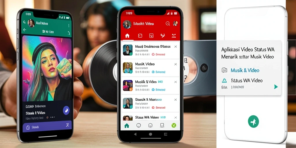 Antarmuka aplikasi IDR89 untuk membuat Status WA Video yang menarik.