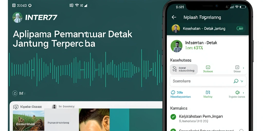 Tampilan antarmuka INTER77 yang menunjukkan data detak jantung.