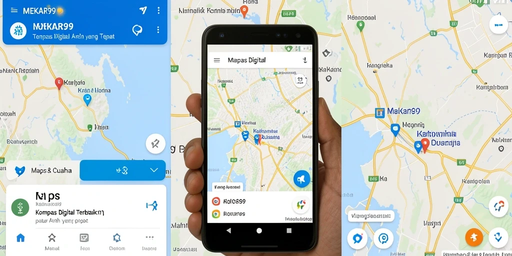 Tampilan antarmuka MEKAR99 dengan fitur Kompas Digital yang memudahkan navigasi.