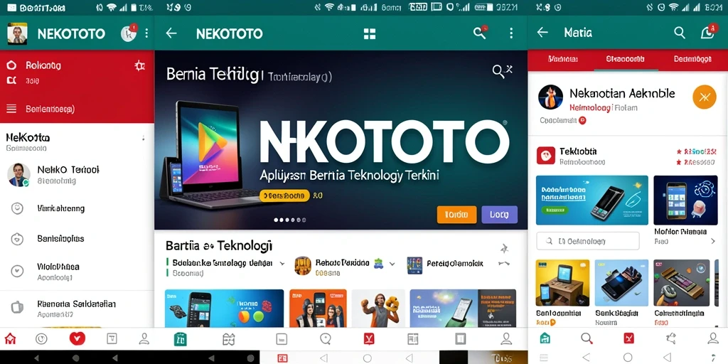 Tampilan antarmuka aplikasi NEKOTOTO yang menarik dan informatif.
