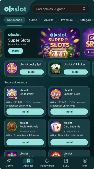 Tampilan katalog aplikasi olxslot