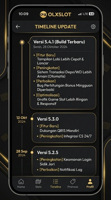 Tampilan riwayat versi olxslot